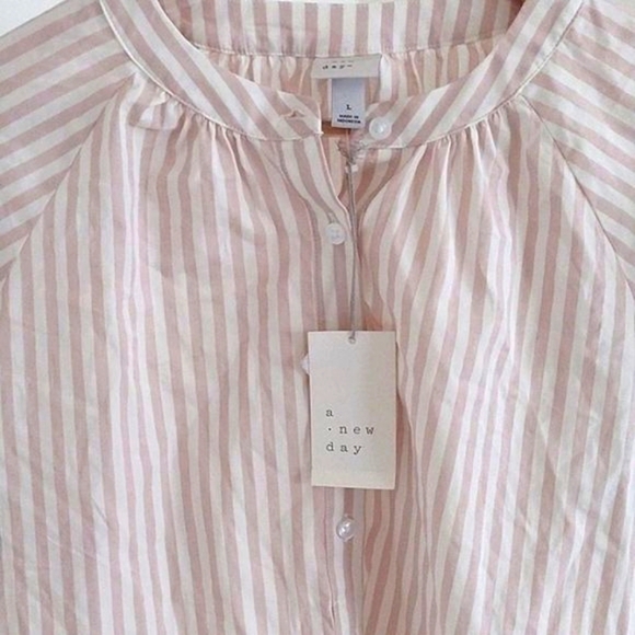 NWT a new day striped cotton tunic top large - Picture 5 of 7